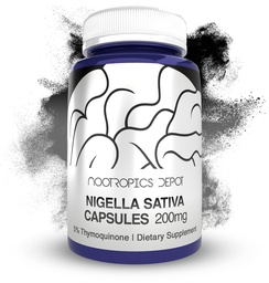 Nootropics Depot Nigella Sativa Capsules d'extraits de 200 mg de Nigella 60 Compte de 5 % minimum de contenu en thymoquinone