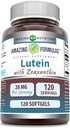 Formules étonnantes Lutein 20 mg avec Zeaxanthin 800 mcg softgels Supplement de softgels $ Non-GMO $ Sans gluten $ Fabriqué aux États-Unis (120 Nombre)