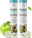 WELLBEING NUTRITION Daily Probiotic + Prebiotics Basé sur une plante de 18 milliards de CFU, 6 souches pour les hommes et les femmes avec fibre prébiotique biologique pour la digestion, la santé de la gueule, le métabolisme