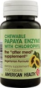 American Health Papaya Enzyme avec la chlorophylle - 100 comprimés à croquer - Promotion de l'absorption nutritive - Non-OGM, végétalien, sans gluten - 33 portions