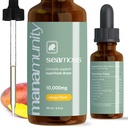 Sea Moss Liquid Drops 10 000 mg Bio Irish Sea Moss Gel avec 350 mg Burdock Root Supplément & 20 000 mg Spirulina Immmune Support, Joint & Thyroïde Support - Vegan (Mango)