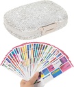 Organisateur de pilules avec étiquettes Bling Pocket Pill Case avec stickers Porte-kit de médecine de voyage Petit contenant de pilules de purse Portable Mini entreposage de médicaments (étiquettes blanches et 300)