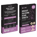 Fournitures de récupération de réduction mammaire après les besoins en chirurgie - Feuilles de cicatrices en silicone pour cicatrices chirurgicales - Confortable sous Post op Bra