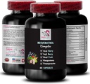 Support nutritionnel - RESVERATROL COMLEX - Superfoods de baies, Hydratation Balance, Énergie de grenade, Énergie de baies d'açai, Support énergétique, Support quotidien, Puissance de la peau de raisin 1 bouteille 60 capsules