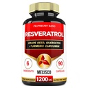Supplément de resvératrol trans avec graines de raisin, chardon de lait et plus - Resveratrol - 6 supports à base de plantes pour le système immunitaire, la santé cardiaque, la gestion du corps - 90 capsules