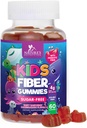 Gommies de fibre pour enfants 4g – Supplément de fibre prébiotique pour la santé digestive, la régularité et le soutien immunitaire – Fibre sans sucre et à base de plantes – Arôme de framboise naturelle – Vegan, sans gluten – 60 Gommies
