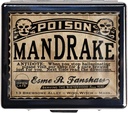 Silver Vintage Pill Box 7 Day Metal Pill Box avec miroir et 8 compartiments Mignon organisateur de pilules de voyage pour la chasse (Poison Mandrake)