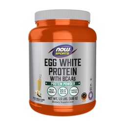 MAINTENANT nutrition sportive, protéines blanches d'oeuf, 20 G avec BCAAs, poudre de vanille crémeuse, 1,5-Pound