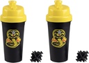 Karate Kid Cobra Kai 25oz Protein Shaker Bouteilles pour Mélanges de Poudre - Pack de 2 - Vis à clin d'oeil étanche sur les lides - Works for Smoothies, Energy Drinks, Workout Mixs, Shakes - Officially Licensed