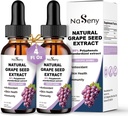 Extrait de graines de raisin Gouttes liquides normalisées à 95 % Polyphénols-300 mg Graines de raisin Concentration maximale Standardisé Teinture, Haute Absorption Vide liquide Gouttes d'extrait Vinifera - Non-OGM (2 bouteilles)