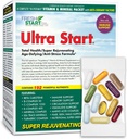 Ultra Start Pack vitaminique quotidien complet -Anti-Aging, support du stress, amplificateur de vitamine A, B, C, D, E, Biotine, Minéraux, Elderberry, Beta Glucans, Champignons, acides aminés, curcuma (30 paquets)