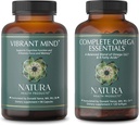 Produits de santé Natura L'esprit vibrant et l'essence complète de supplément Omega - Supplément Cerveau Nootrope pour la mémoire et le focus - Mélange équilibré d'acides gras Omega 3, 6, 7 et 9