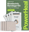 PowerHeal Bioelectric Bandage Kit for Wound Care & Healing – Un seul calque Pas d'adhésif comprend Wound Hydrogel, peut être coupé à l'ajustement – pour les découpes, les abrasions, les blisters, les brûlures – 4-Pack, 2-