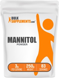 BulkSupplements.com Poudre de Mannitol - édulcorant de Mannitol, sucre substitut, supplément de Mannitol, naturel et sans gluten, 3g par portion, 250g (8,8 oz) (paquet de 1)