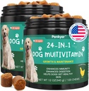 Vitamines et suppléments pour chiens, Multivitamines seniors et chiots pour chiens Support avec Glucosamine Chondroitin Omega Probiotiques - Multivitamines pour chiens Chewable pour la hanche et l'articulation, la peau, Immune - (Chicken 240 Ct)