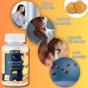 SOHM Gingembre curcuma avec gingembre, 60 Enveloppé individuellement, aide les troubles de la peau, soutient la santé articulaire - Pineapple Flavor Gummies pour adultes hommes et femmes
