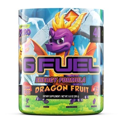 G Fuel Spyro La poudre de boisson dragon énergie, pré-entraînement caféine mélange pour le jeu, sucre sans accent Amino, vitamine + antioxydants, 9,8 oz (fruit dragon, 40 portions)