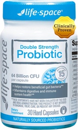 Life-Space Double Strength Large Spectrum Probiotic, 64 milliards d'UCF et 15 différentes souches, redoublement formulé pour la santé digestive et immunitaire, probiotiques pour les femmes et les hommes - 30 gélules