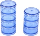 SUPPOX 1 Set Cylindre Stackable Pill Box Round Weekly Pill Container Case Dispenser for and Medicament (Blue)