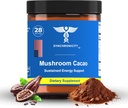 Champignon Cacao Adaptogen Énergie & Focus Boissons Poudre Supplément. Potent 8:1 Lions Mane, Cordyceps & 3 Mélange d'extrait de cacao/cacao de Yale DRS. Tout le café naturel Alt Nootropic & Nutrient Superfood
