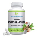 Complexe de champignons avancé - Lion's Mane, Reishi, Cordyceps, Chaga, Turkey Tail, Maitake 10X Mushroom Blend Superfood – Imune Support & Suppléments Cerveau Nootropique pour Immunity & Energy - 60 capsules