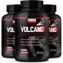 FORCE FACTOR Volcano Pre Workout Nitric Oxide Booster Supplément pour les hommes avec de la créatine et de la L-Citrulline pour aider à stimuler l'oxyde nitrique, l'énergie, construire des muscles et améliorer le flux sanguin, 120 Compte(paquet de 3)