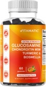 Vitamatic Extra Strength Glucosamine Chondritine Gommies avec MSM, Turmeric et Boswellia – 60 Gommies à base de pectine Formule de soutien conjoint avancée – sans sucre, sans OGM, sans gélatine