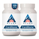 Ayush Herbes Carditone - Supplément naturel pour les femmes et les hommes, Formule BP, Supplément Cœur Holistique avec Rauwolfia, Arjuna, Calcium et Magnésium - 60 Caplets végétariens (2 Comte)