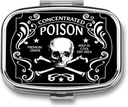 Metal 2 Compartiment Pill Organizer Travel Friendly Portable Compact Pill Box Cute Pill Case to Hold Vitamines/Pish Oil/Supplements/Meds/Tablet for Purse/Pocket (Poison concentré) 1