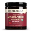 Dr. Mercola Astaxanthin Organic Gummies, 30 portions (30 portions), 4 mg par portion, supplément alimentaire, antioxydant et soutien immunitaire, biologique certifié, non-OGM