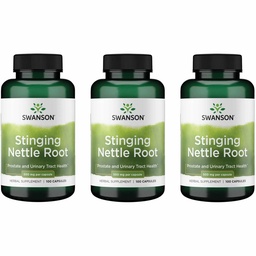 Swanson Stinging Nettle Root (Urtica Dioica) - Supplément à base de plantes - (100 gélules, 500 mg) (3 boîtes)