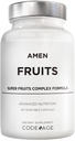Amen Fruits, suppléments de vitamines de fruits quotidiens, plus de 20 extraits de fruits entiers - Multivitamines brutes, baies, polyphénols antioxydants Superfood & Flavonoïdes - Non-OGM - 90 capsules