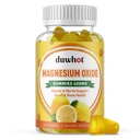 Oxyde de magnésium Gummies 400mg, supplément à croquer pour adultes et enfants, Nerve, Muscle, Bone & Heart Support, Non OGM, Pectine, Vegan, 60