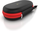 AGOZ Asthma Inhaler Médicament Case de voyage Couverture de poche, porte-inhalateur avec fermeture à glissière et sangle de poignet (noir/rouge)