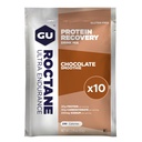 GU Energy Roctane Ultra Endurance Recovery Protein Drink Mix, sans gluten et laiterie casher, Recovery Support Après toute séance d'entraînement, 10 packets à un seul usage, Smoothie au chocolat